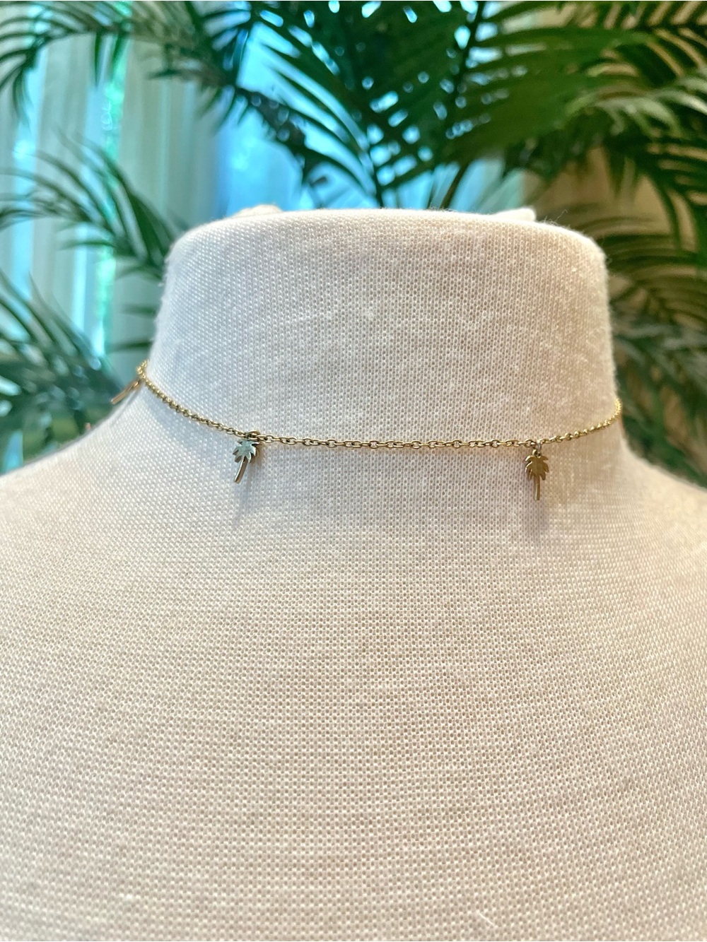 Pure Vida Gold Palm tree Charm Necklace